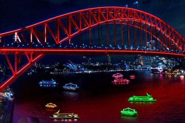 Sydney Harbour Lights during Vivid